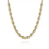 Large Beaded Bujukan Yellow Gold 18” Cable Chain Station Necklace
