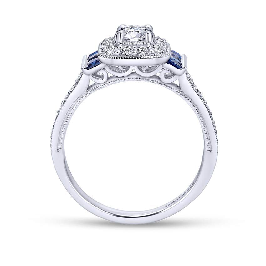 Sylvia Engagement Ring Setting with Sapphires