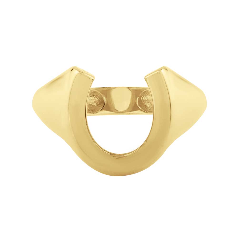 14K Yellow Gold Polished Horseshoe Ring - JusticeJewelers