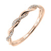 Woven Twist Rose Gold Stackable Diamond Band, 0.05 cttw