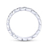 Diamond Stacking Ring with Marquise Sections in White Gold