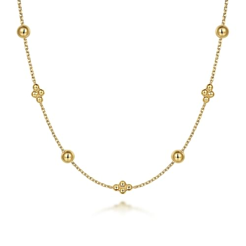 Bujukan Bead Cluster Station Necklace in Yellow Gold