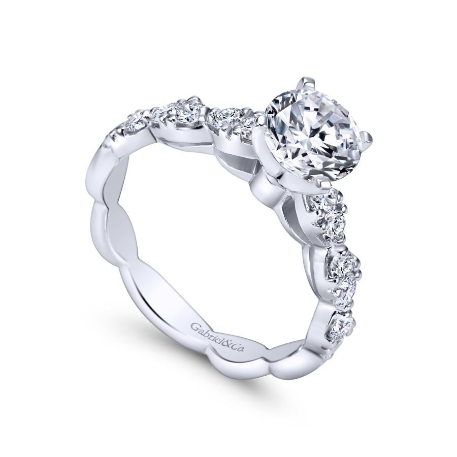 Rowan Engagement Ring Setting in White Gold