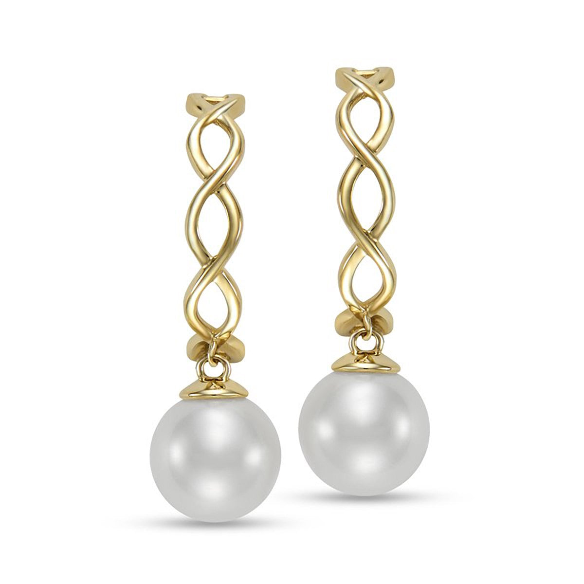 Pearl Drop Half-Hoop Earrings