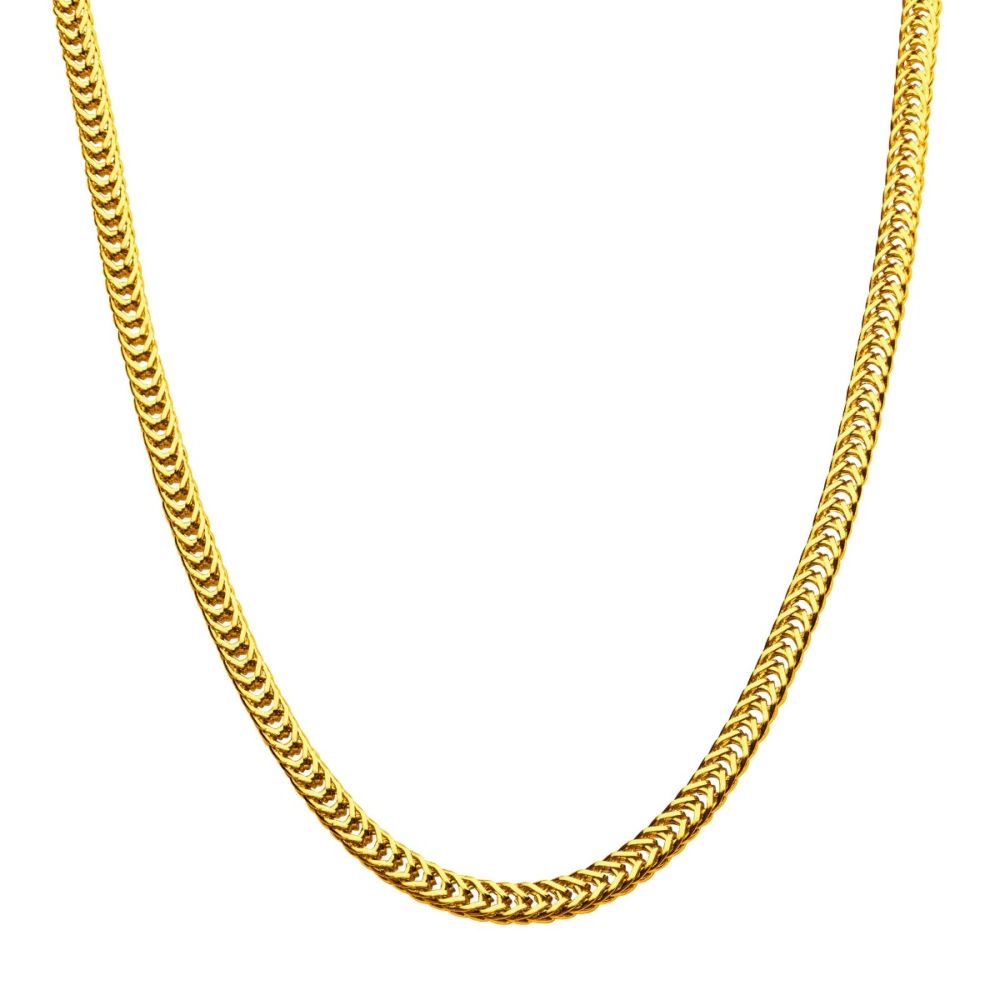 22&quot; gold-plated stainless steel foxtail chain necklace- 6mm