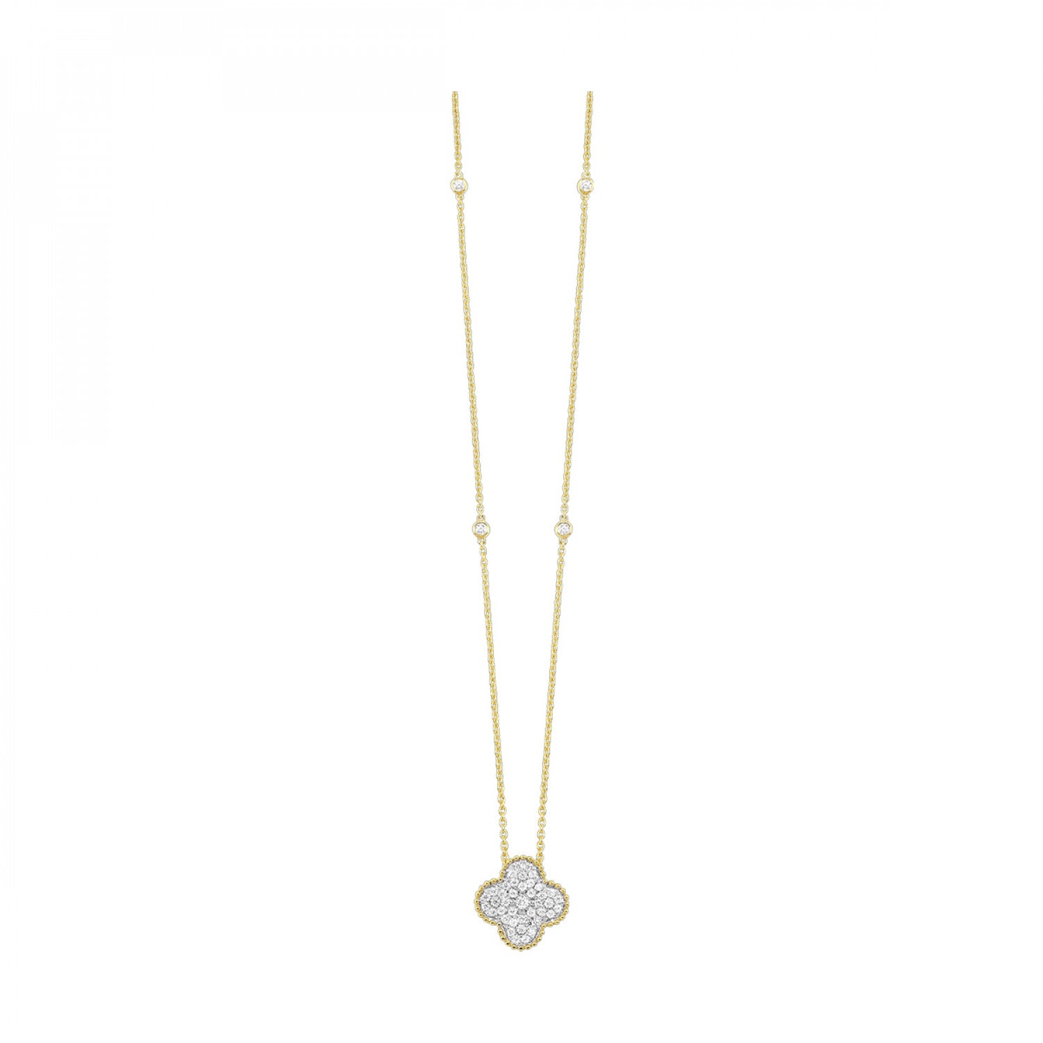 Pearl Shell Clover GOLD FILLED Paper Clip, Satellite Chain