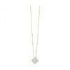Delicate Yellow Gold Diamond Clover Pendant with Bezel Set Accents, 0.37 cttw