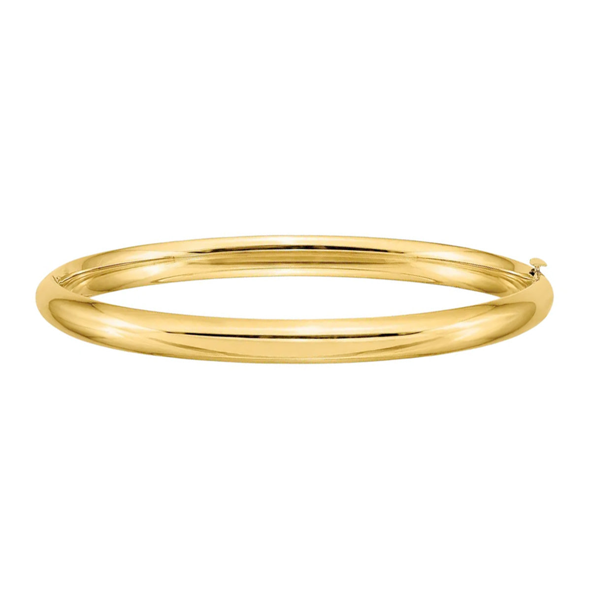 Sleek 5mm Hollow Domed Yellow Gold Bangle Bracelet