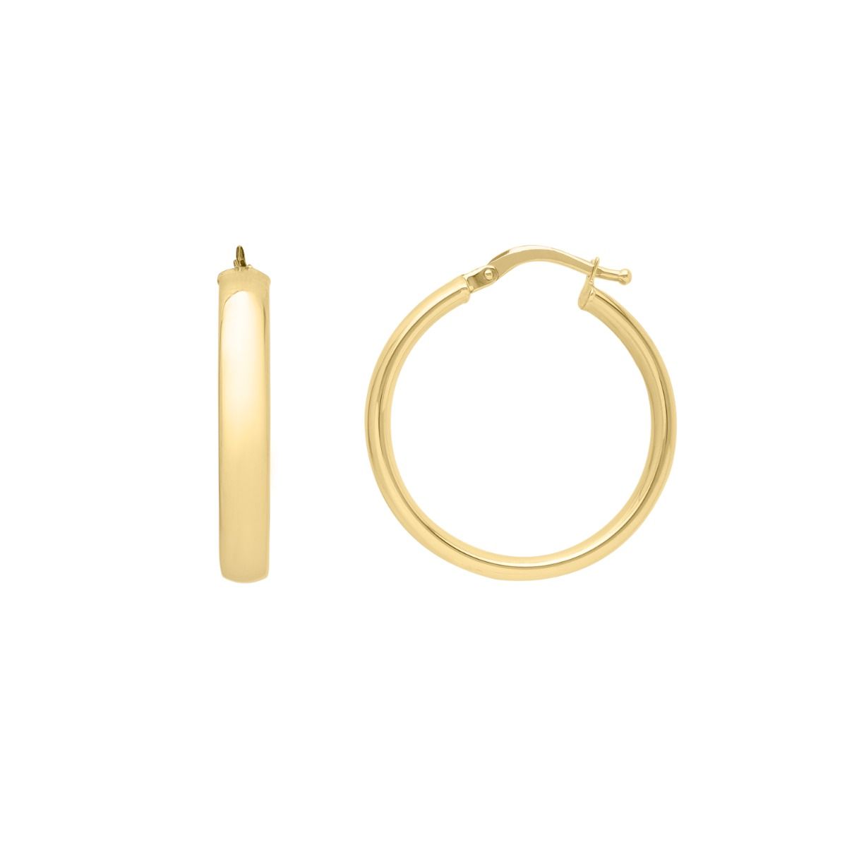 Small Wedding Hinged Hoop Earrings in 14k Yellow Gold
