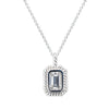 Emerald Cut Diamond Bezel Set Twisted Pendant Necklace in White Gold, 0.50 cttw