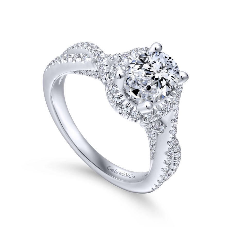 Freesia Oval Twist Engagement Ring Setting
