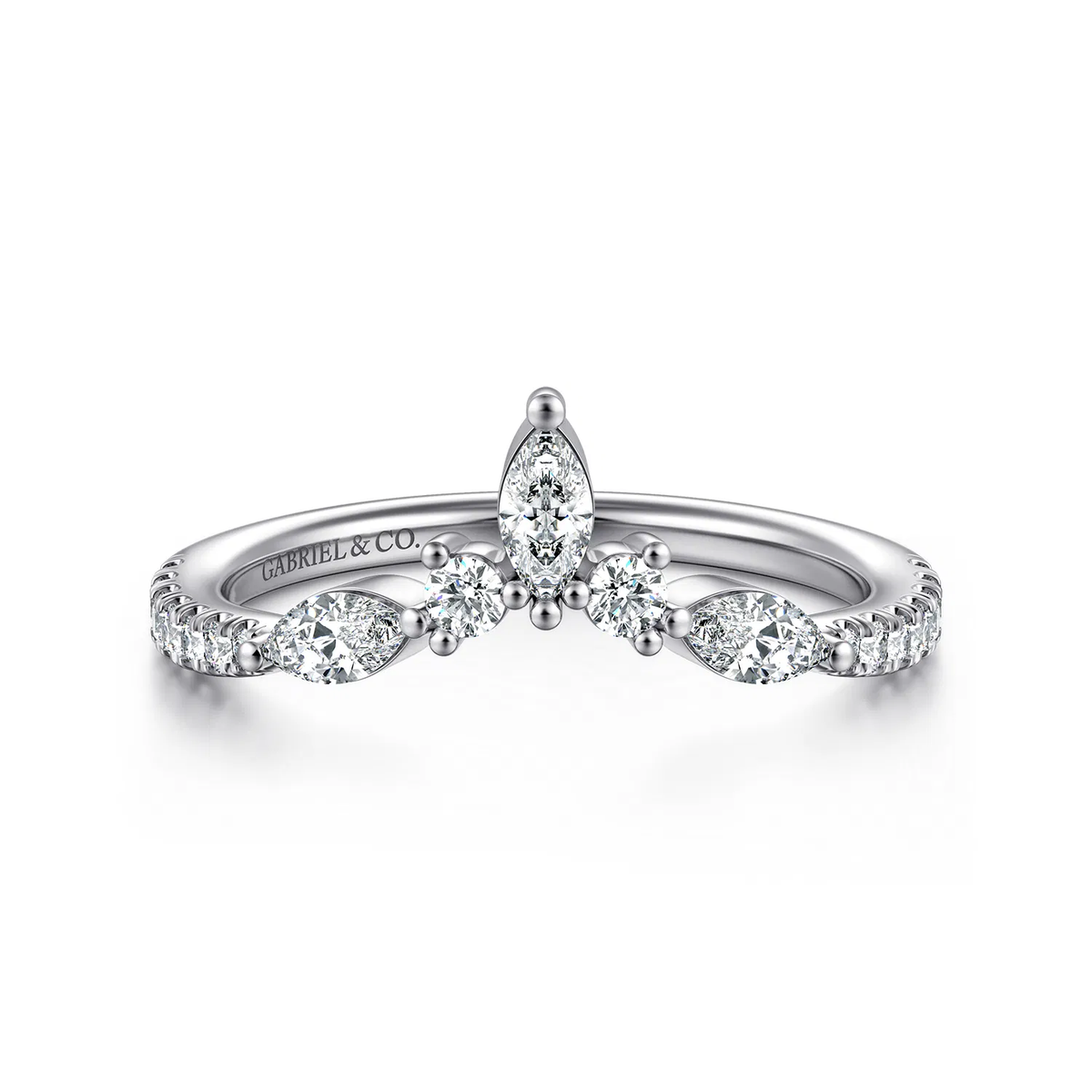 Marquise Diamond Tiara Contour Wedding Band