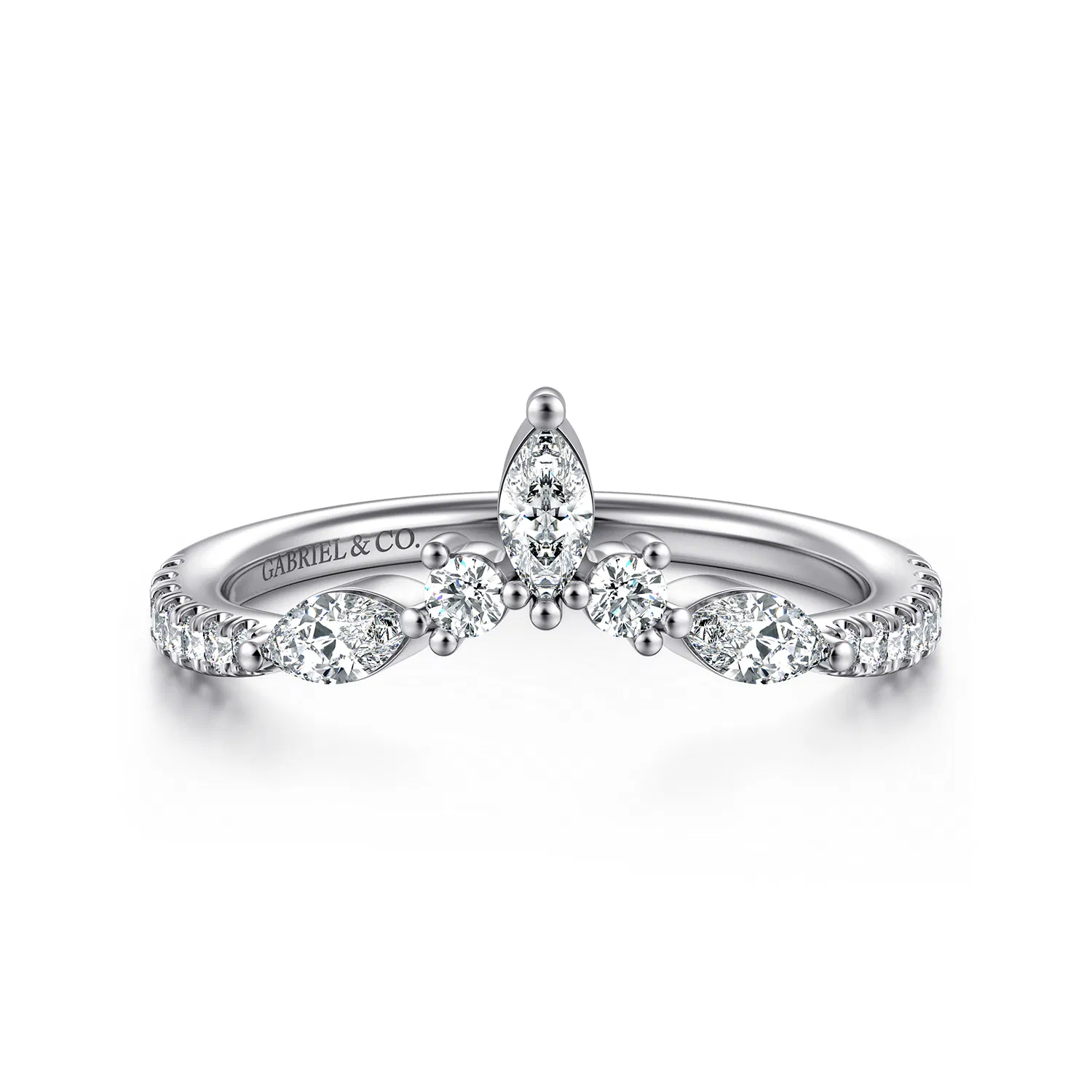 Marquise Diamond Tiara Contour Wedding Band