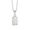 Opal and Diamond Pendant - October Birthstone