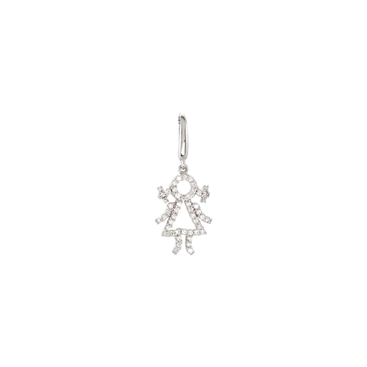 14k Gold and Diamond Baby Girl Charm