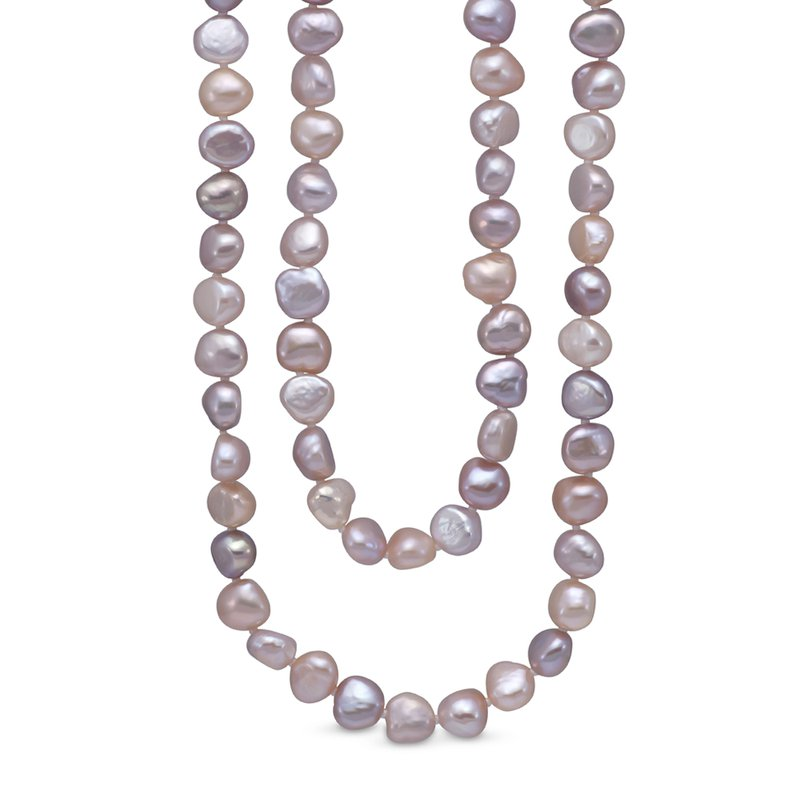 Long Multicolor Baroque Freshwater Pearl Necklace, 54&quot;