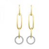 Paperclip Chain and Diamond Circle Earrings