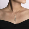Vintage Inspired Diamond Twist Pear Shaped Pendant Necklace in Yellow Gold, 0.15 cttw
