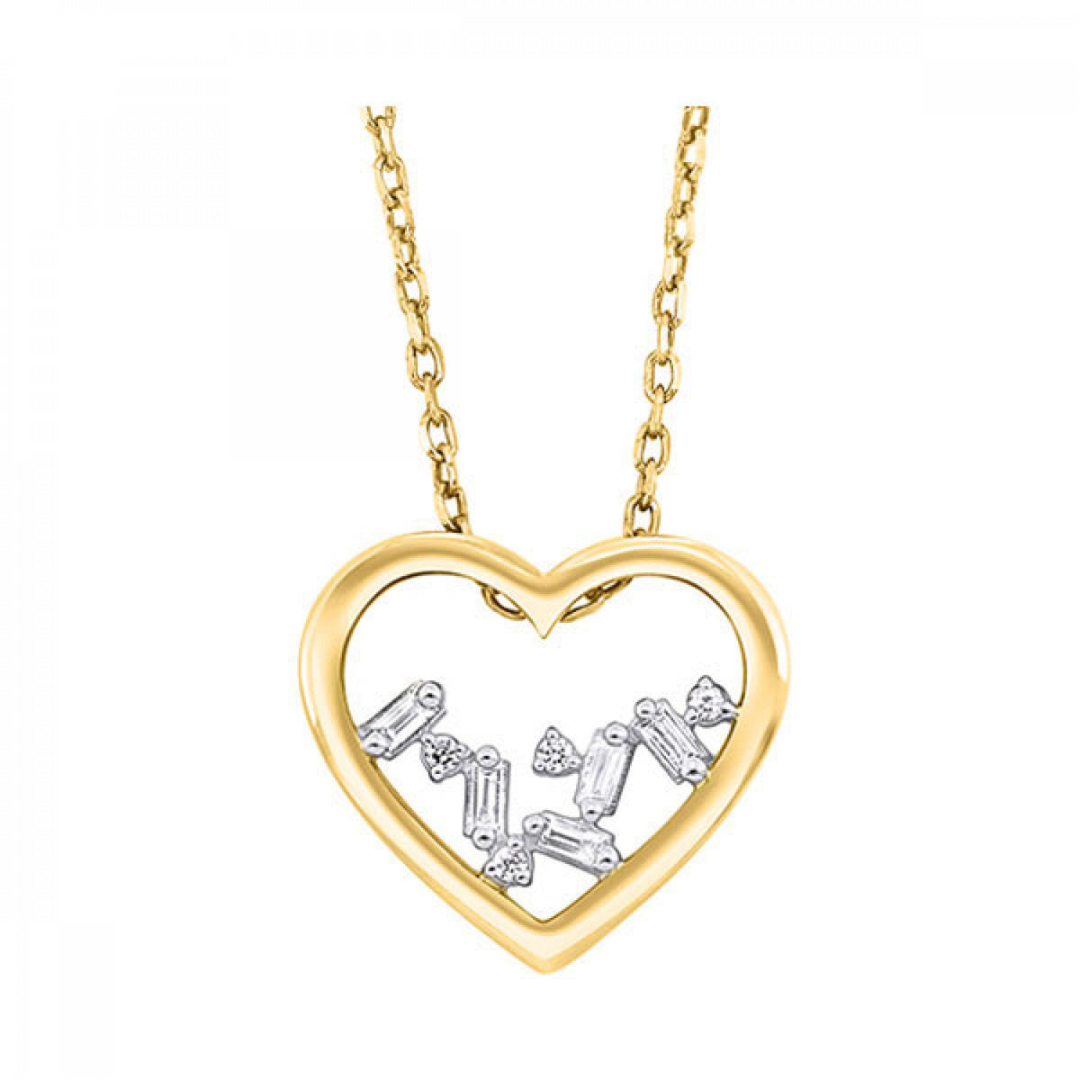 Open Heart Pendant with Diamonds