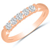 Charming Prong Set 5 Diamond Anniversary Band in Rose Gold, 0.33cttw