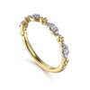 Bujukan Stackable Beaded Diamond Marquise Ring in Yellow Gold, 0.19 cttw