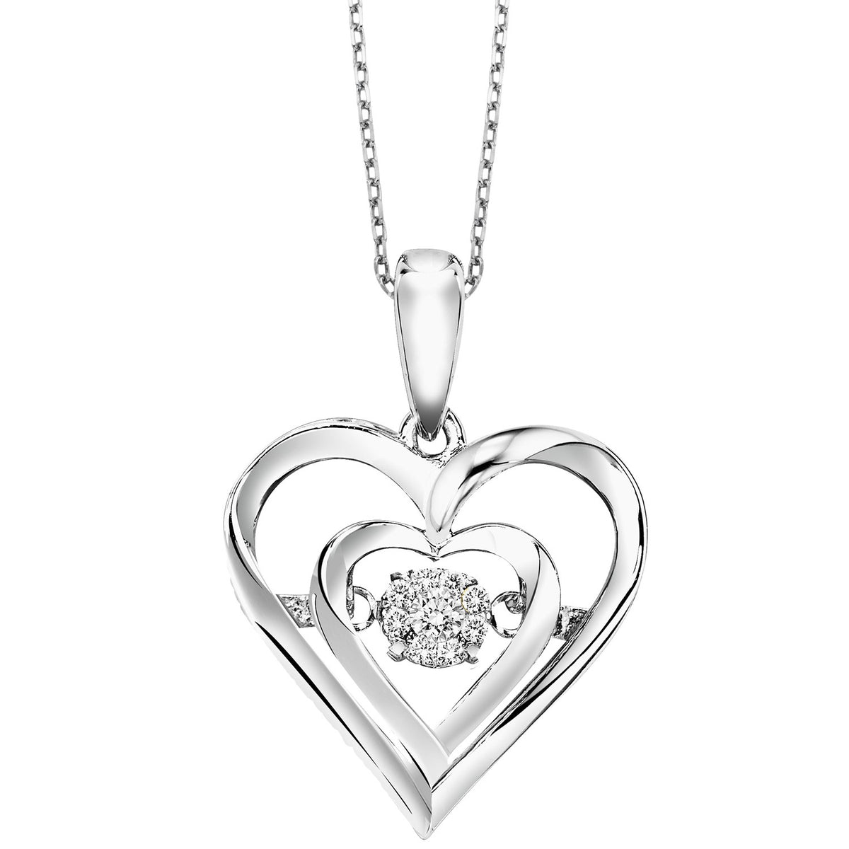 Diamond Double Heart Pendant