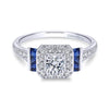 Sylvia Engagement Ring Setting with Sapphires