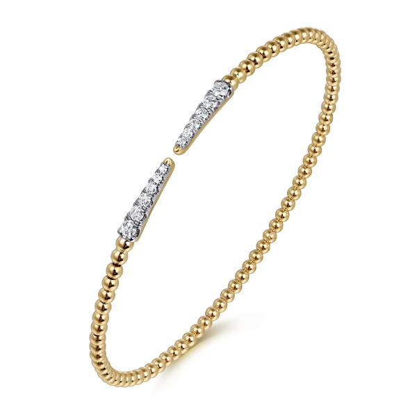Diamond Bujukan Beaded Open Top Bangle Bracelet