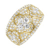 Stunning Yellow Gold Diamond Clover Ring, 1.5cttw