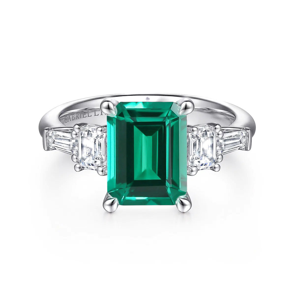 Genna Emerald Cut 5-Stone Diamond Engagement Ring Setting