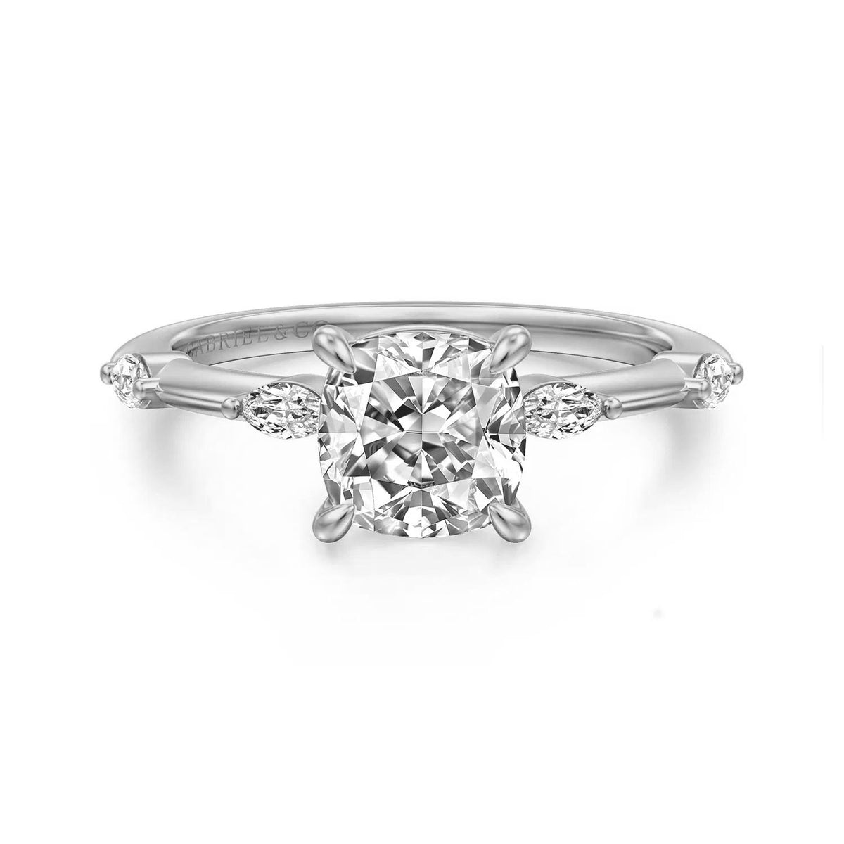 Marline Engagement Ring Setting with Marquise Diamond Accents
