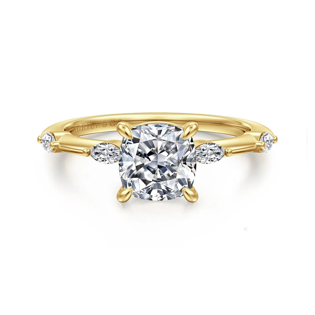 Marline Engagement Ring Setting with Marquise Diamond Accents