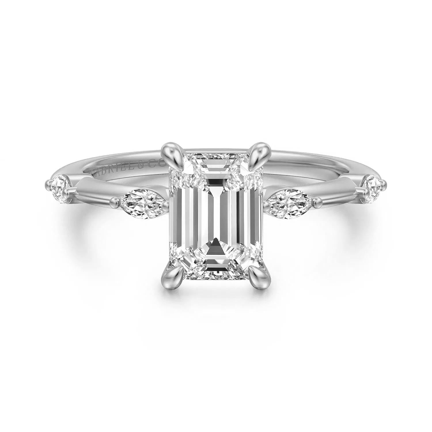 Marline Engagement Ring Setting with Marquise Diamond Accents