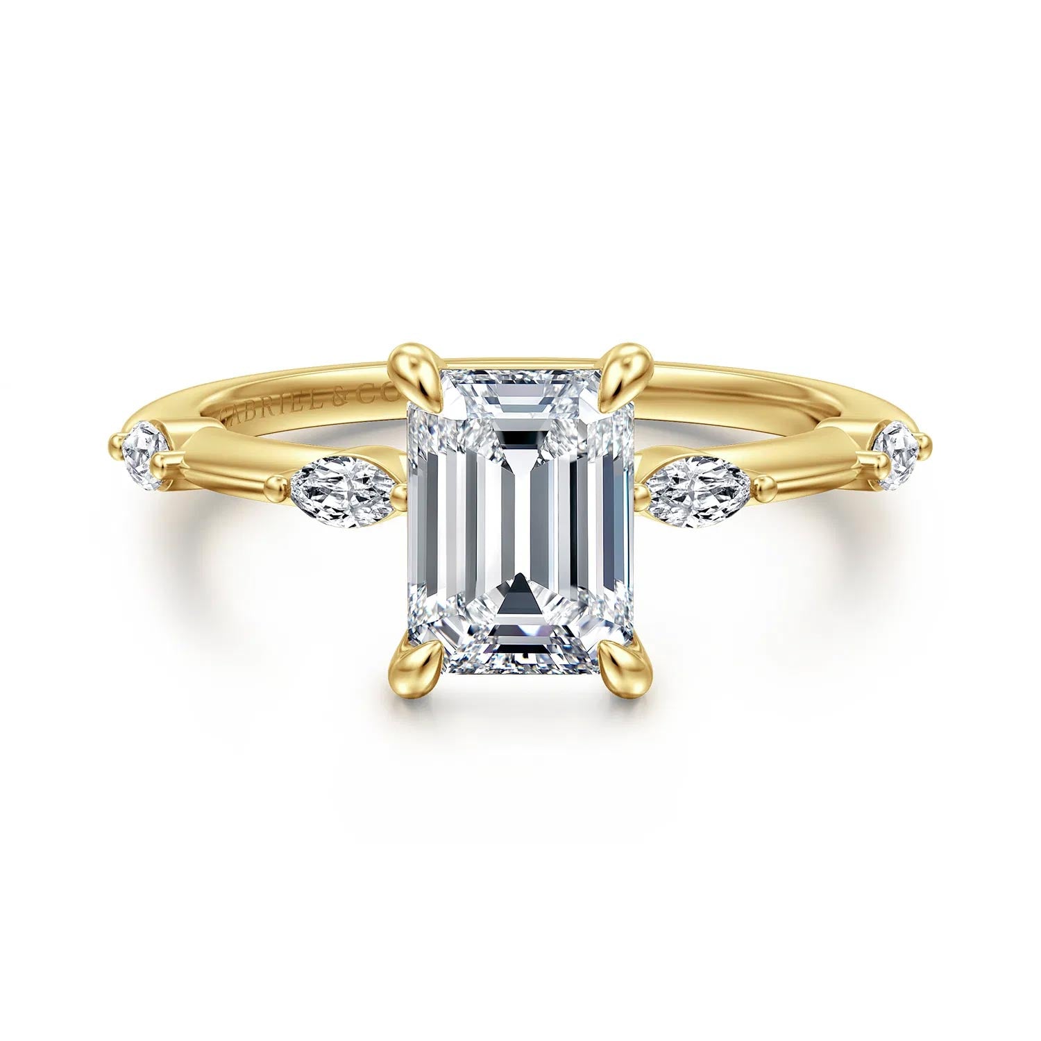 Marline Engagement Ring Setting with Marquise Diamond Accents