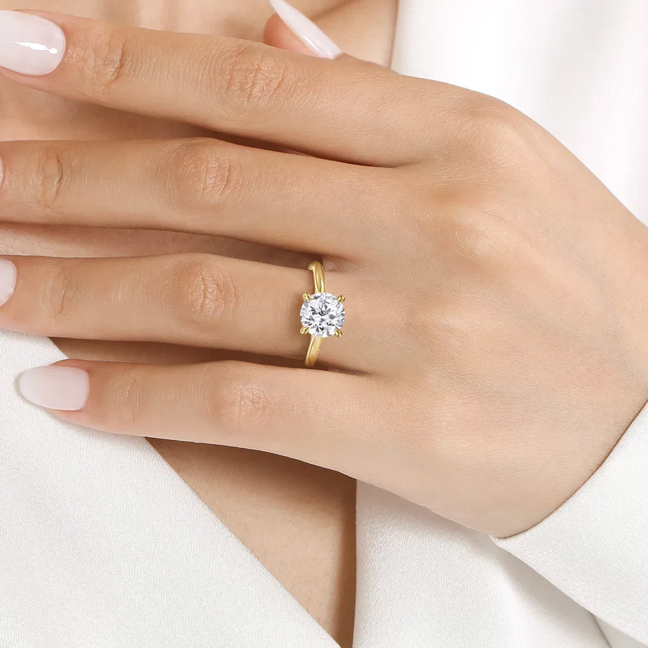 Bena Round Solitaire Diamond Engagement Ring Setting