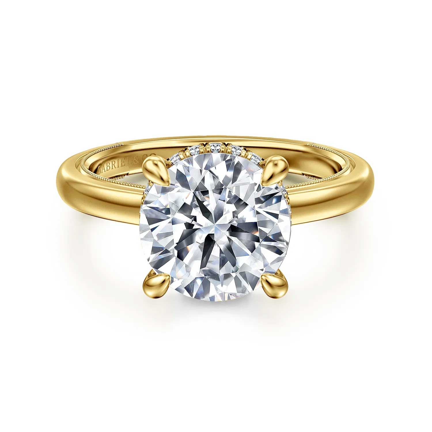 Sandi Round Diamond Engagement Ring Setting with Hidden Halo