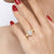 Ettie Oval Solitaire Wide Band Diamond Engagement Ring