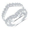 Tiara Style Diamond Engagement Ring Guard in White Gold, 1.0 cttw