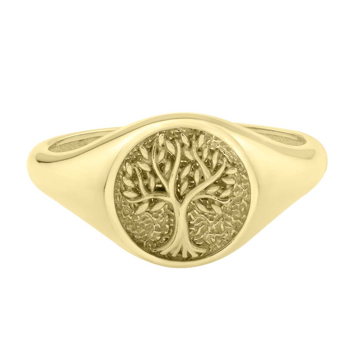 Tree of Life Signet Ring in 14k Yellow Gold