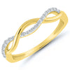 Yellow Gold Diamond Infinity Twist Band Ring, 0.10 cttw