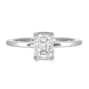 Art Deco Inspired Lab-Created Emerald Cut Diamond Engagement Ring in White Gold, 1.09 cttw