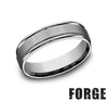 Tungsten Satin Finish 6mm Wedding Ring Band with Polished Groove Edges
