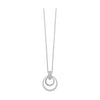 Sterling Silver Double Circle Diamond Pendant Necklace