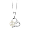 Open Heart Pendant with Freshwater Pearl