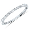 Delicate White Gold Diamond Anniversary Band with 11 Prong Set Diamonds, 0.10 cttw