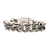 Stainless Steel Cuban Link Bracelet with Diamonds