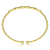 Bujukan Yellow Gold Diamond Open Cuff Bangle Bracelet, 0.20 cttw