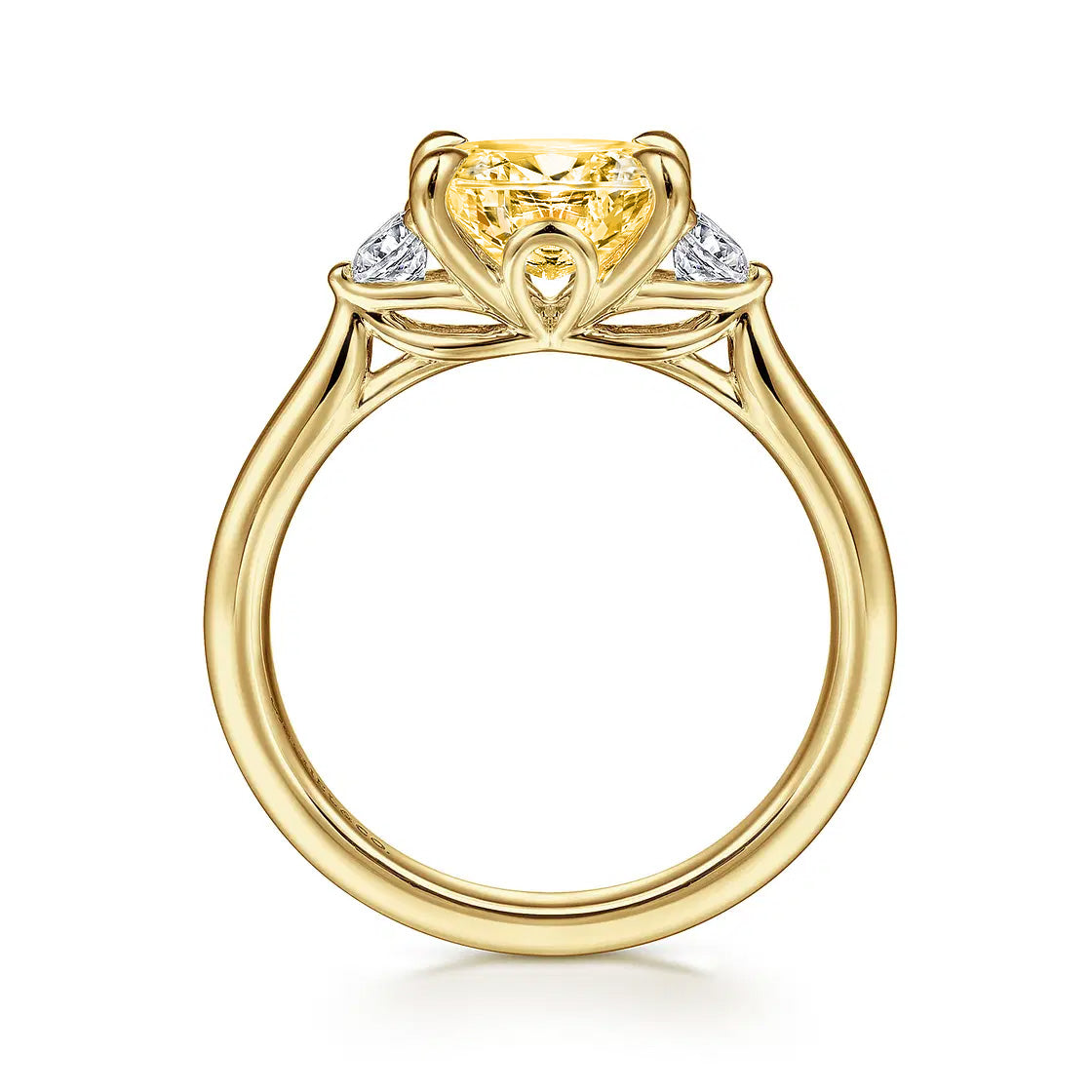 Darline 3-Stone Lotus Oval Diamond Engagement Ring Setting