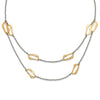 Layered 22” Stainless Steel Cable Link Necklace with Gold Plated Oval Links