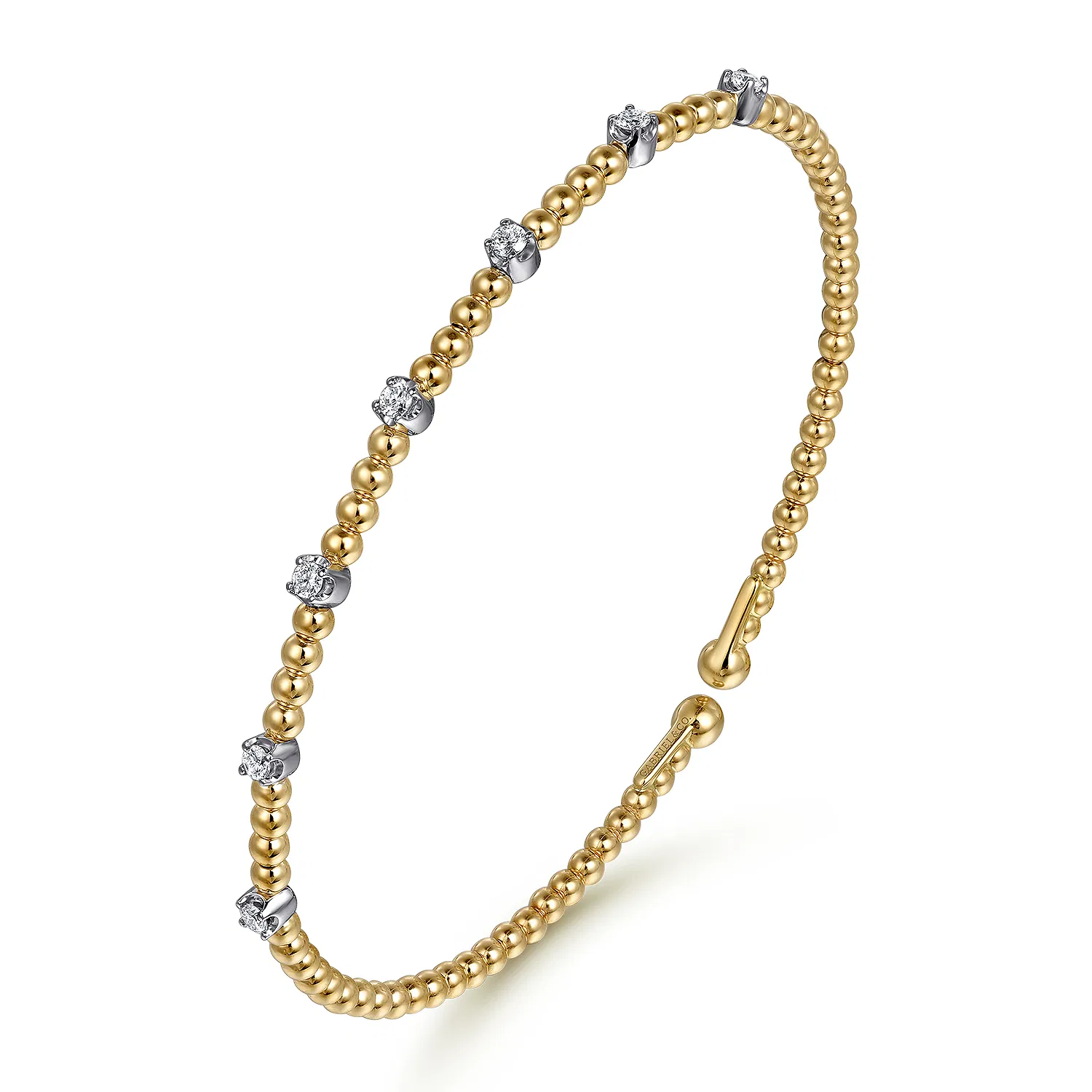 Yellow and White Gold Diamond Bujukan Cuff Bracelet
